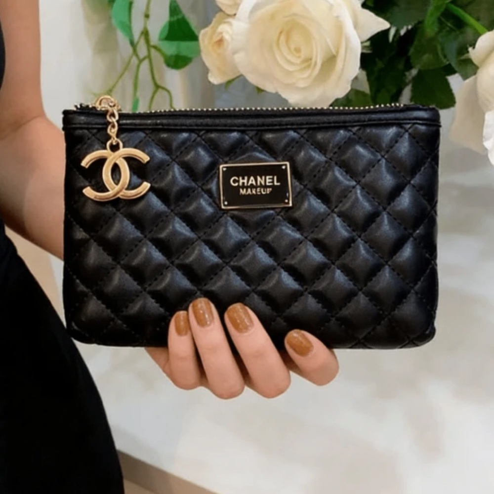 CC Quilted Pouch Cosmetic Bag Novelty